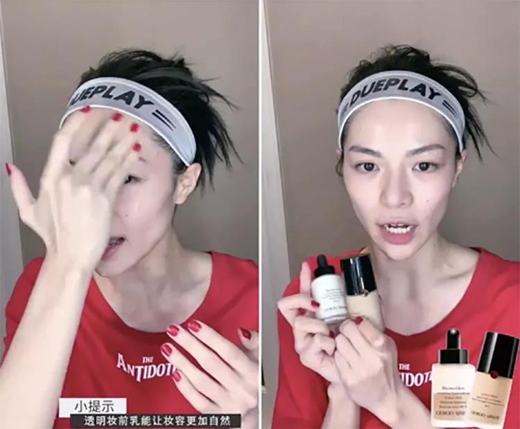 林允和钟楚曦合照的妆,林允防水妆容