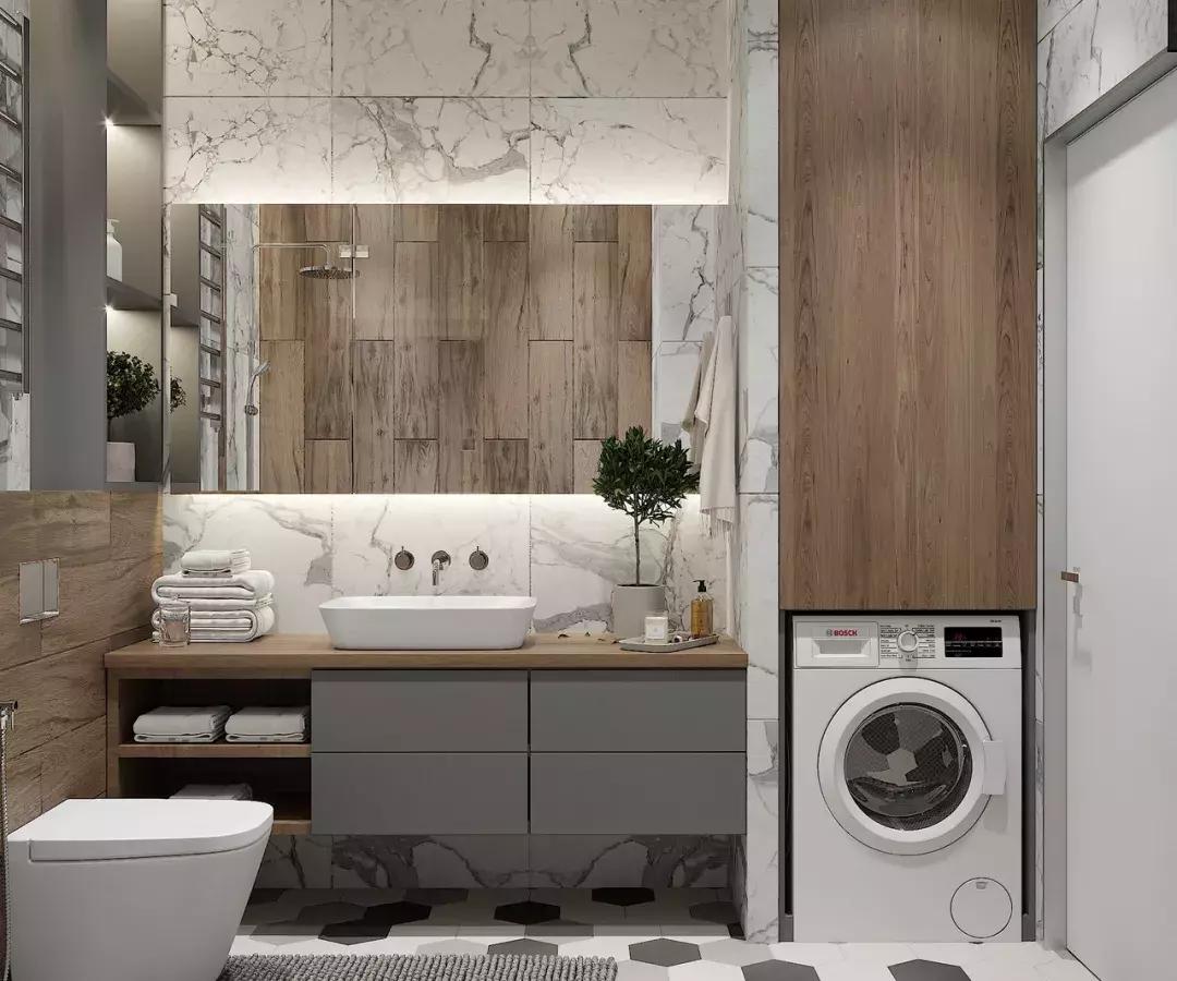 1.5x2.3米卫生间放洗衣机干湿分离,卫生间太小洗衣机怎么放置更合理