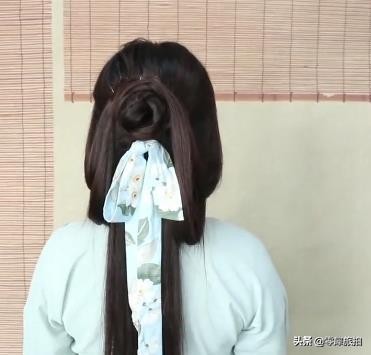 明制汉服无发包编发,适合汉服的半披肩发的编发教程