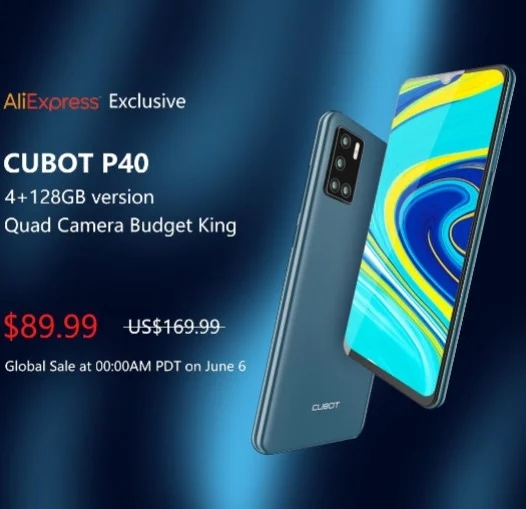 库柏发布新机CubotP40：6.2寸屏+联发科HelioA22芯片只售640元