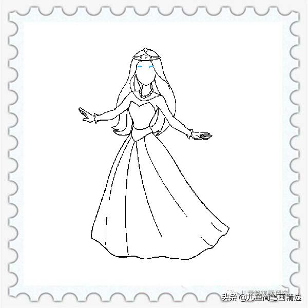 儿童简笔画美丽的公主简单又漂亮,儿童简笔画简单又好看的公主