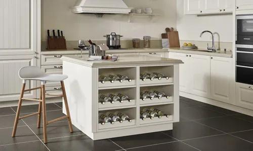 厨房设计吧台最新款,厨房直角吧台和推拉门一体效果图