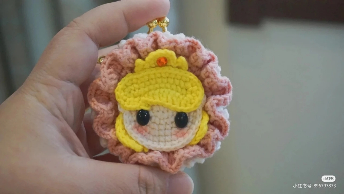 钩针图解:迪士尼公主零钱包,5Cm