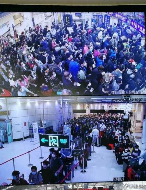 网曝大量回国人员从香港进入深圳官方：入境人员严格检疫后由专车转运至目的地