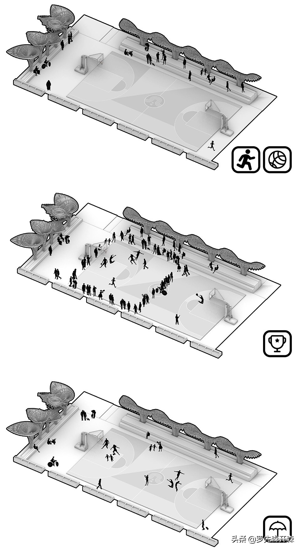 长岐古村篮球场,长岐古村竹廊