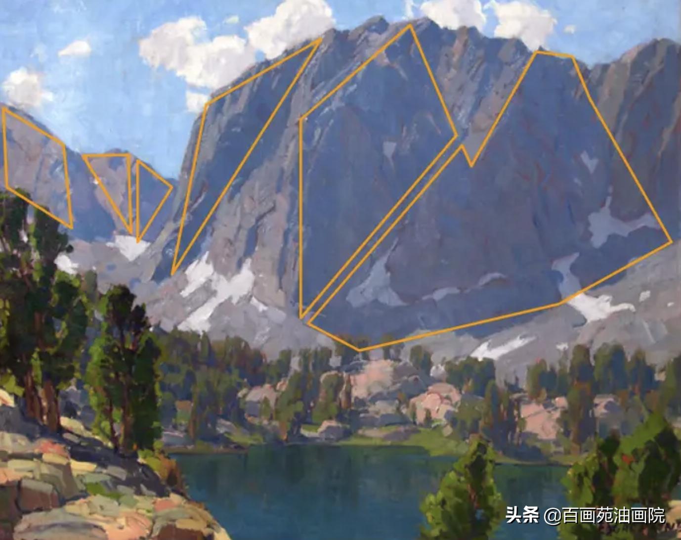 张杰油画作品山非山教程,油画如何配山的颜色