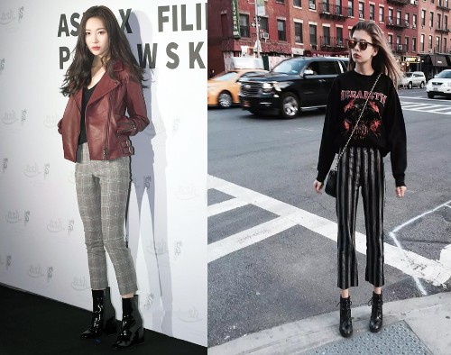 浅灰色高跟短靴搭配什么颜色裤子,卡其色高跟短靴搭配什么裤子好看