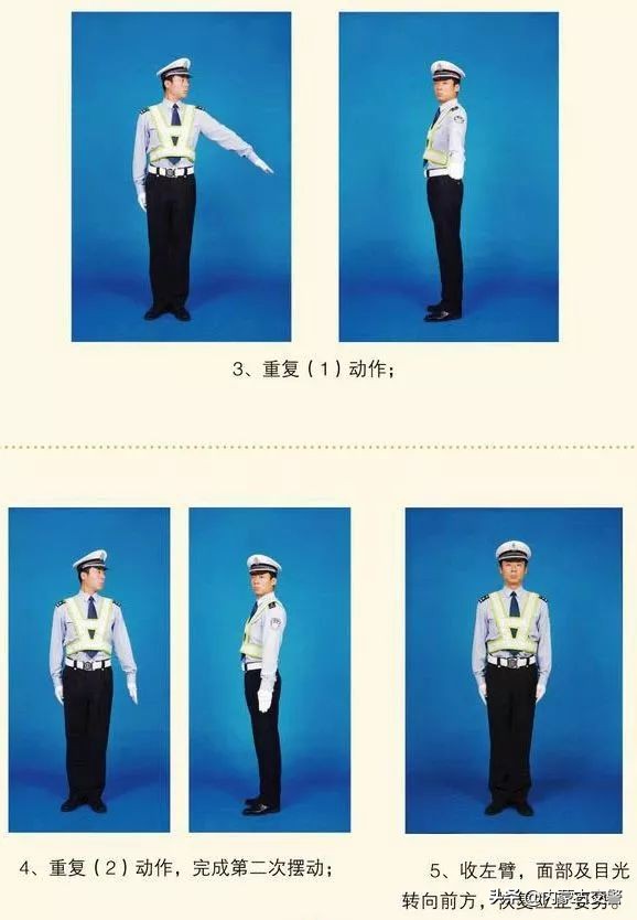 交警手势信号图解路上必备,交警手势一看就懂的小技巧