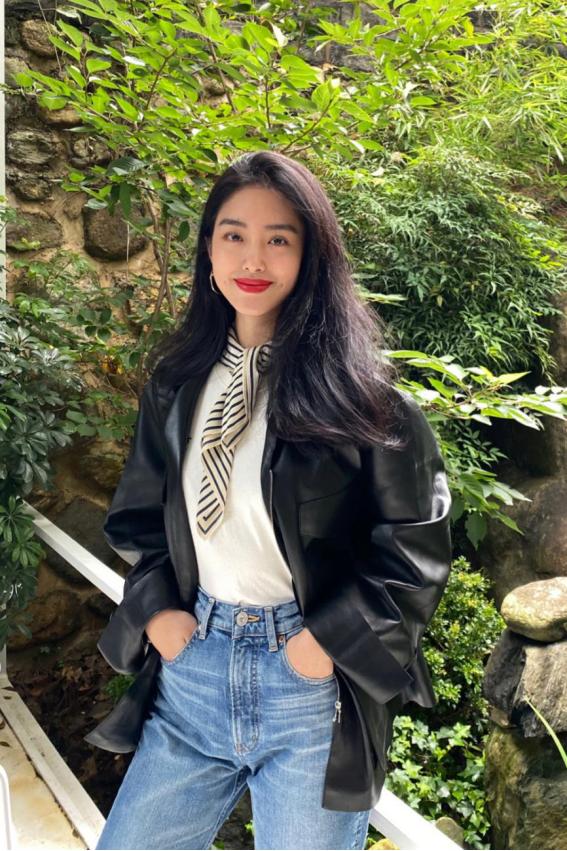 皮衣搭配图片刘诗诗,张钧甯的皮衣穿搭干练又显气场