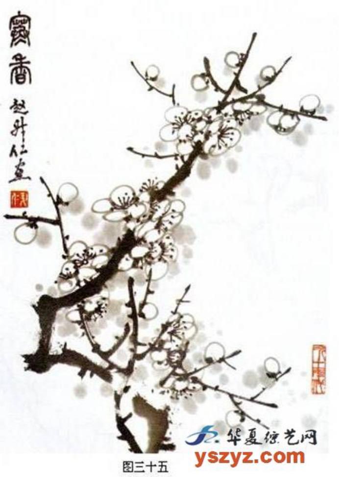 梅花画法简笔画,梅花画法的视频