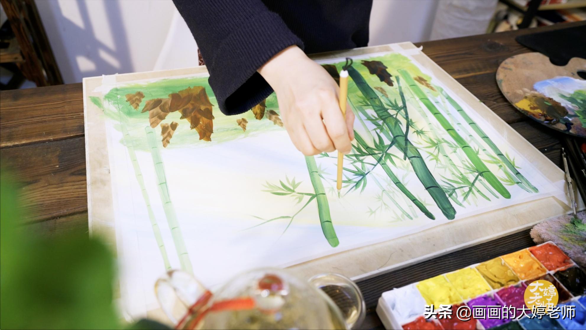 画一幅笋芽儿,画一幅春天生机勃勃长出植物的画