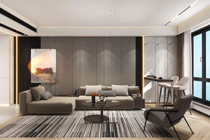 珠海装修意式极简不失奢华与时尚,珠海极简轻奢灰白装修