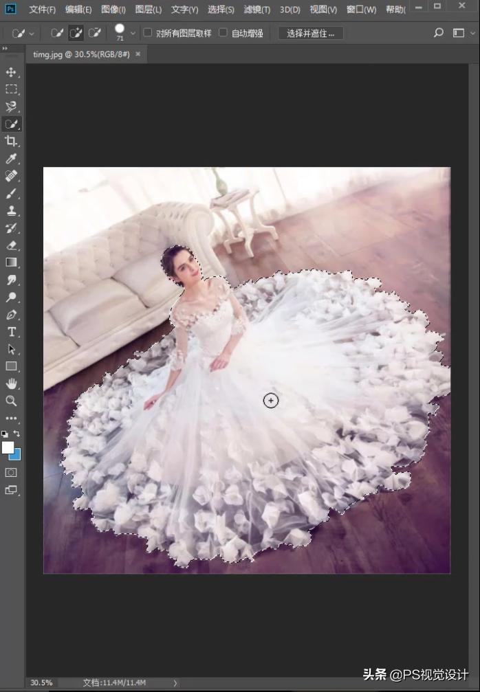 复杂背景婚纱抠图,婚纱照抠图背景融为一体