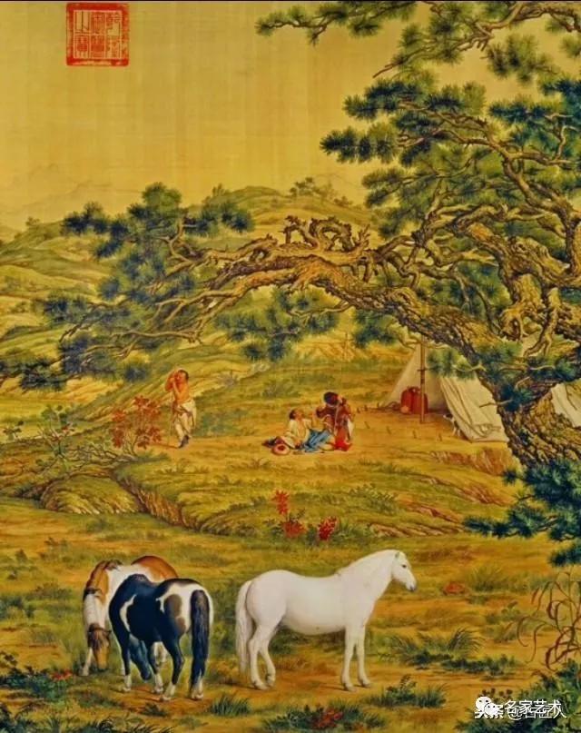 郎世宁百骏图茶席,郎世宁百骏图真迹小长卷真品价值