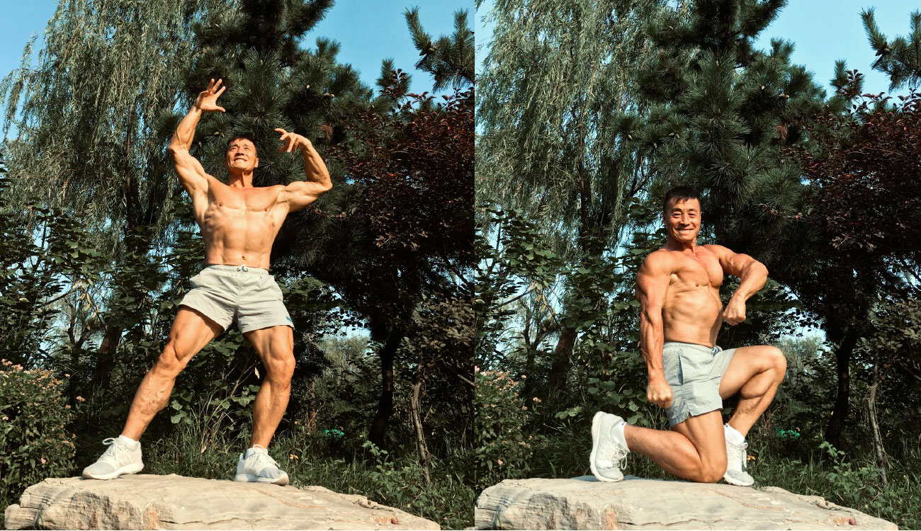健美老人杨新民,健美常青树杨新民年轻照片