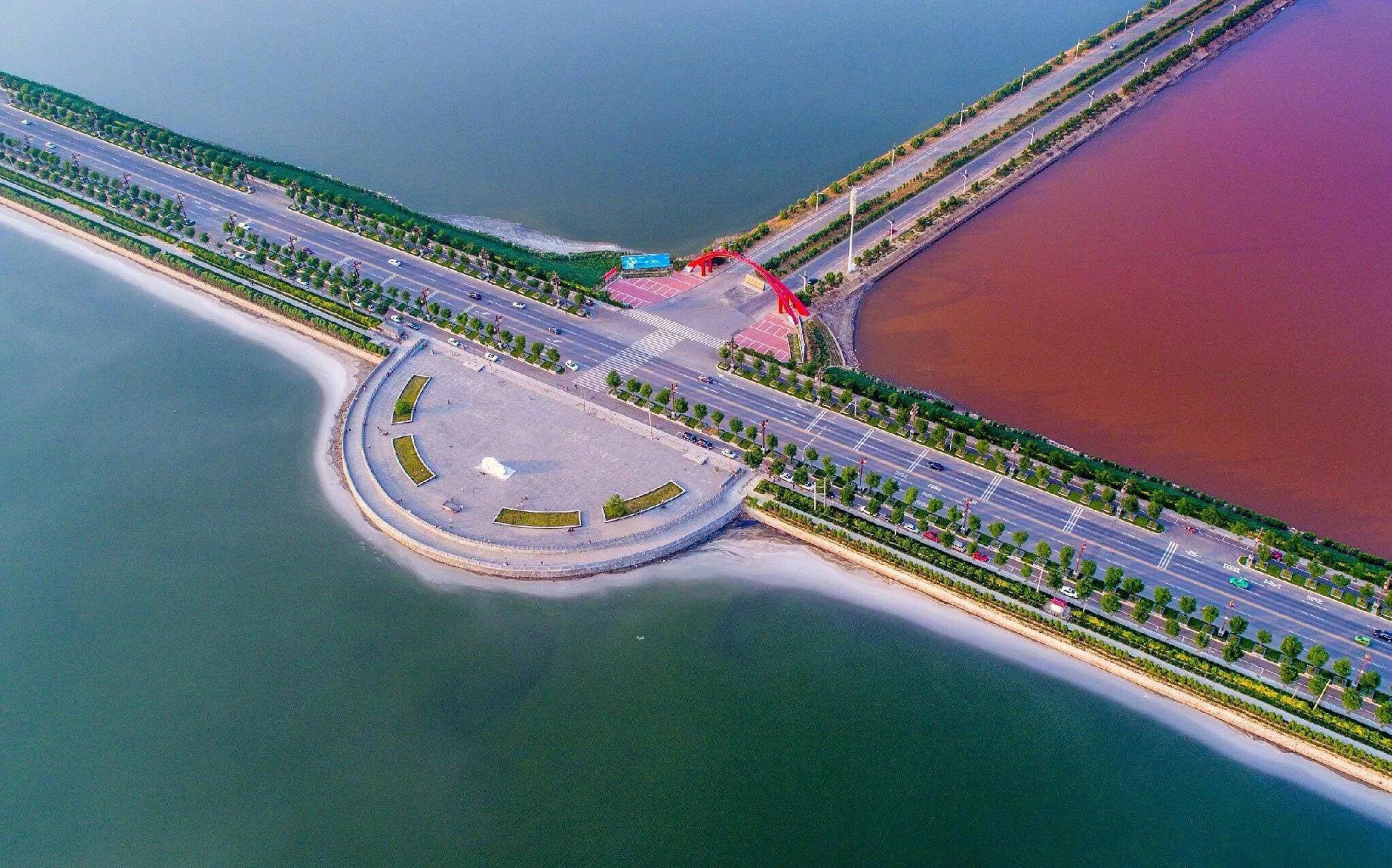 运城盐湖色彩斑斓图片,运城盐湖为什么色彩斑斓