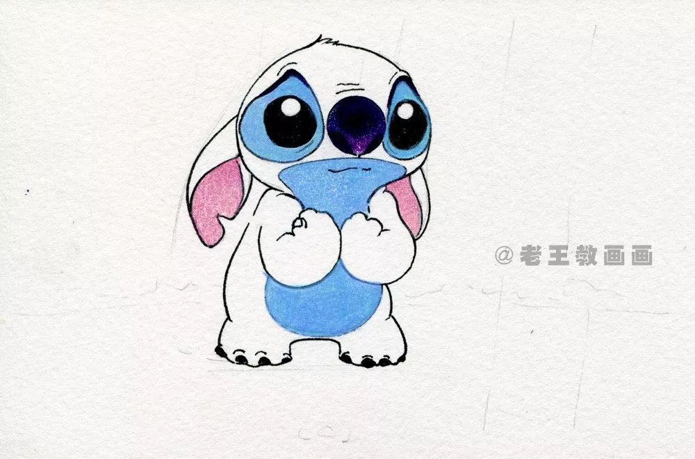 史迪仔坐着彩色简笔画,史迪仔简笔画教程