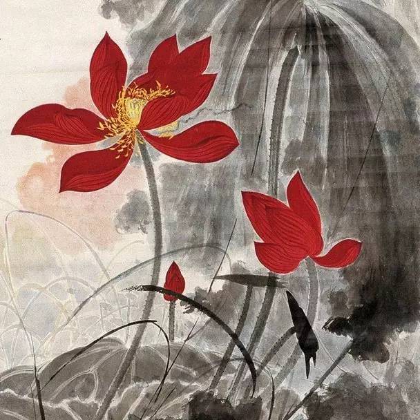 张大千泼墨彩荷1981,张大千画荷用什么技法