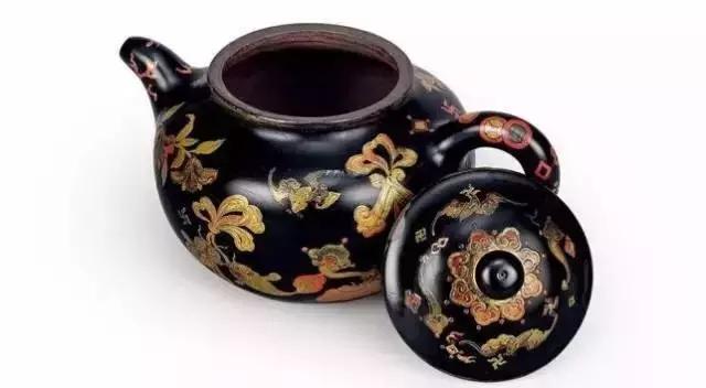 中国古漆器茶壶,古青花瓷茶壶