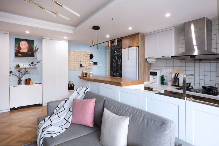 一字型厨房怎么设计高低台,厨房橱柜高低台设计效果图