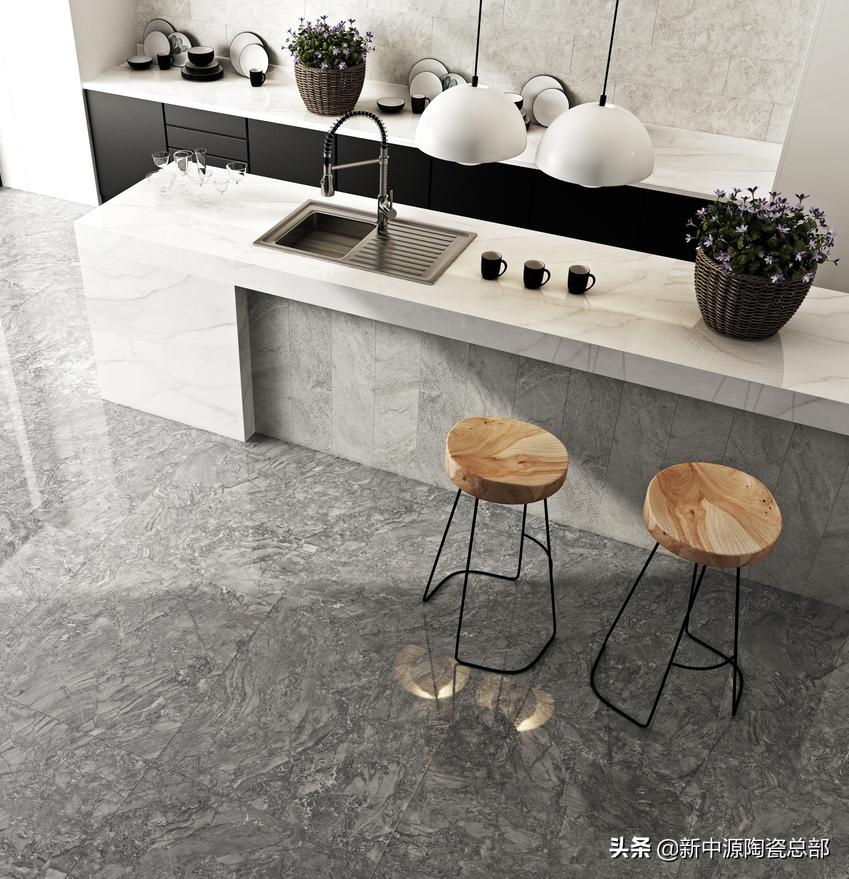 撞色灰色瓷砖效果图,瓷砖中灰色和浅灰色哪个更显高级