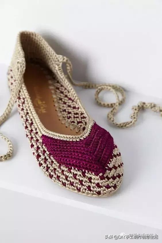 旧鞋底改造钩针鞋教程,手工钩鞋教程春夏季椰子鞋