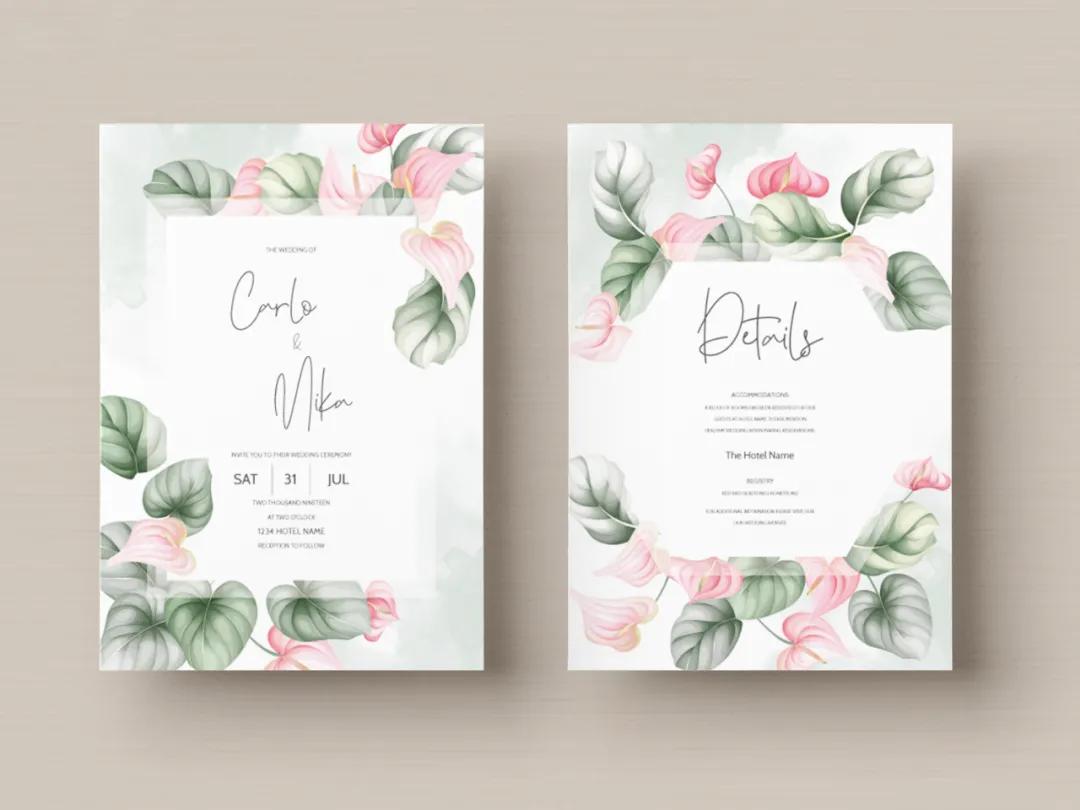 武安婚礼请柬模板素材,excel婚礼请柬模板