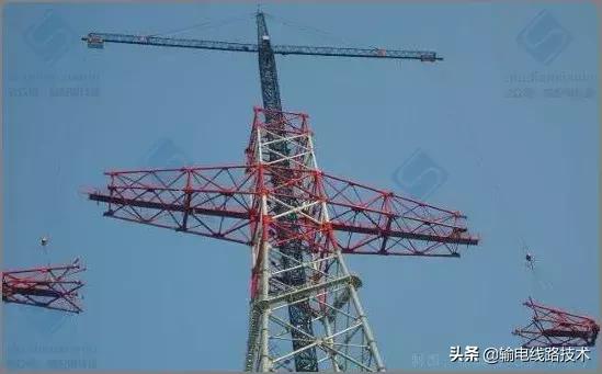内悬浮抱杆组塔施工步骤,企业自己造超大型落地双平臂抱杆