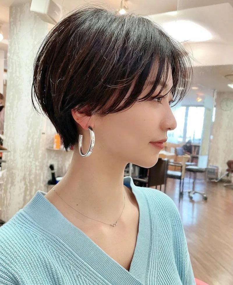 挂耳短发短款,挂耳式小短发