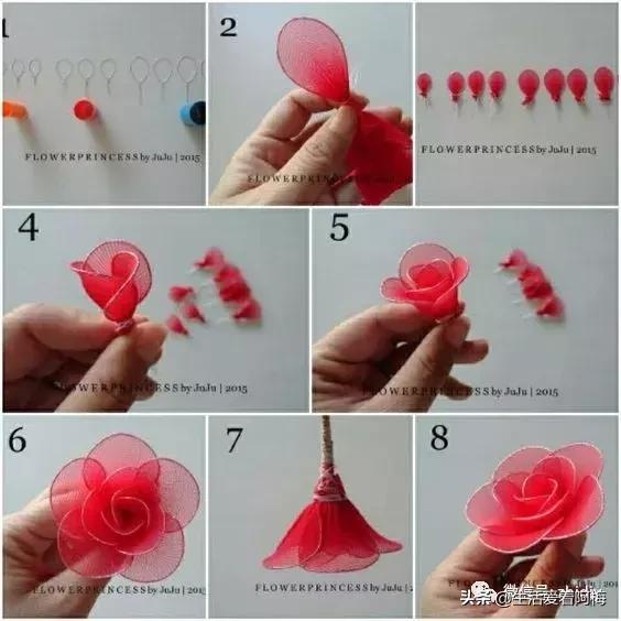 丝袜缠花做法,手工缠丝花朵制作方法