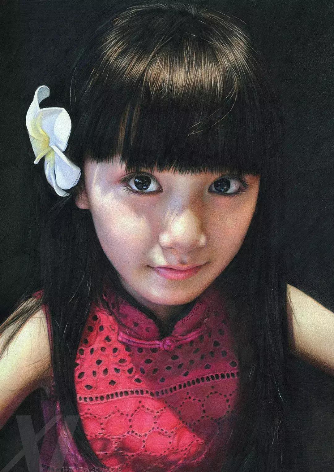 写实彩铅画,超好看素描画迪丽热巴