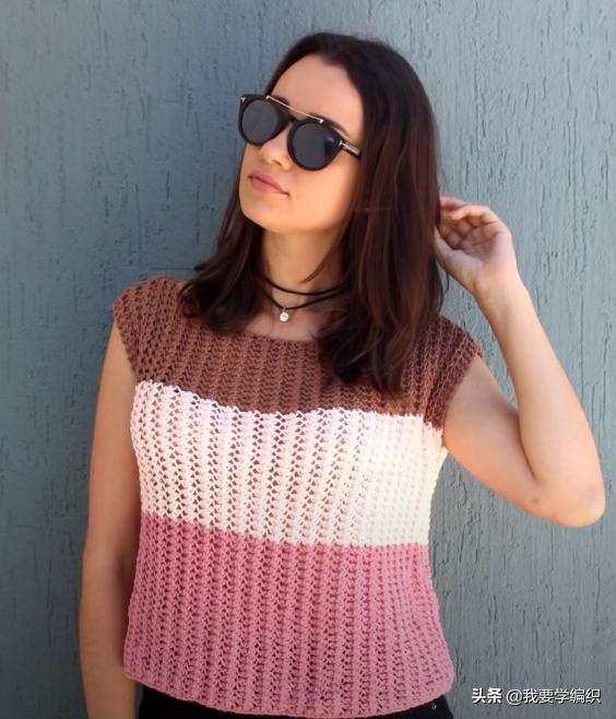 儿童三色交叉背心夏季最新款,三色小女孩毛衣背心