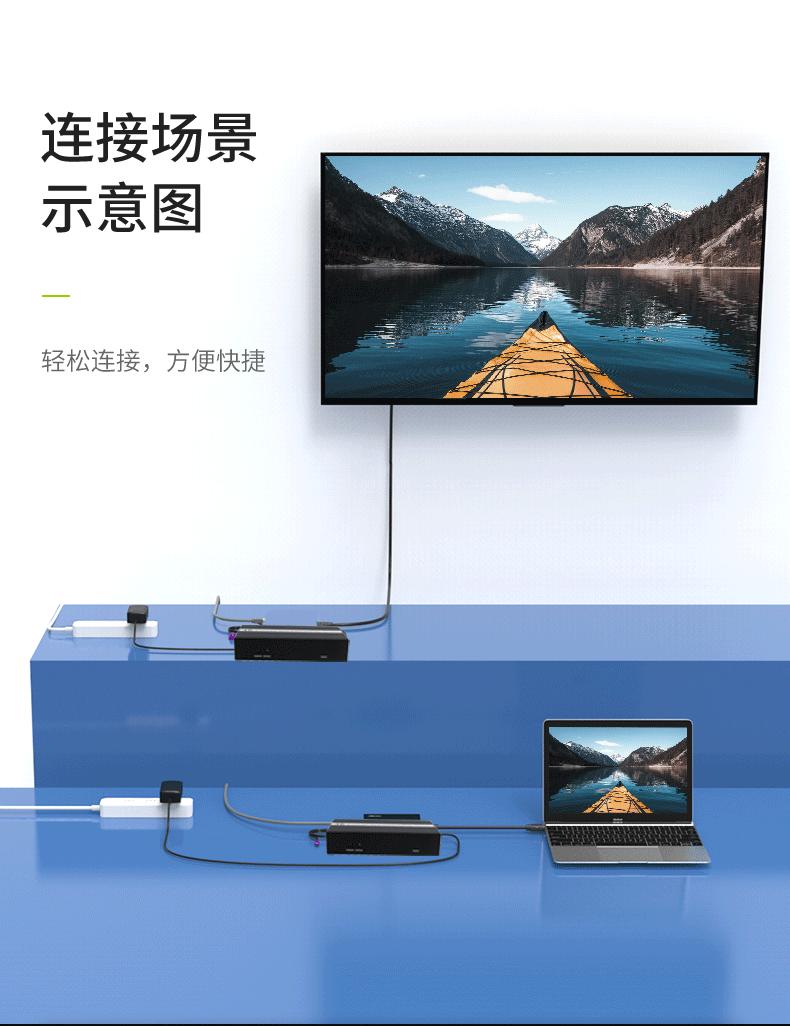 「徕雨科技」4K高清网线120米HDMI高清信号延长器(sp200)