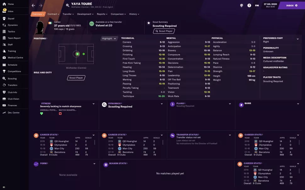 fm2021各位置最强球员排行,fm2021自由球员