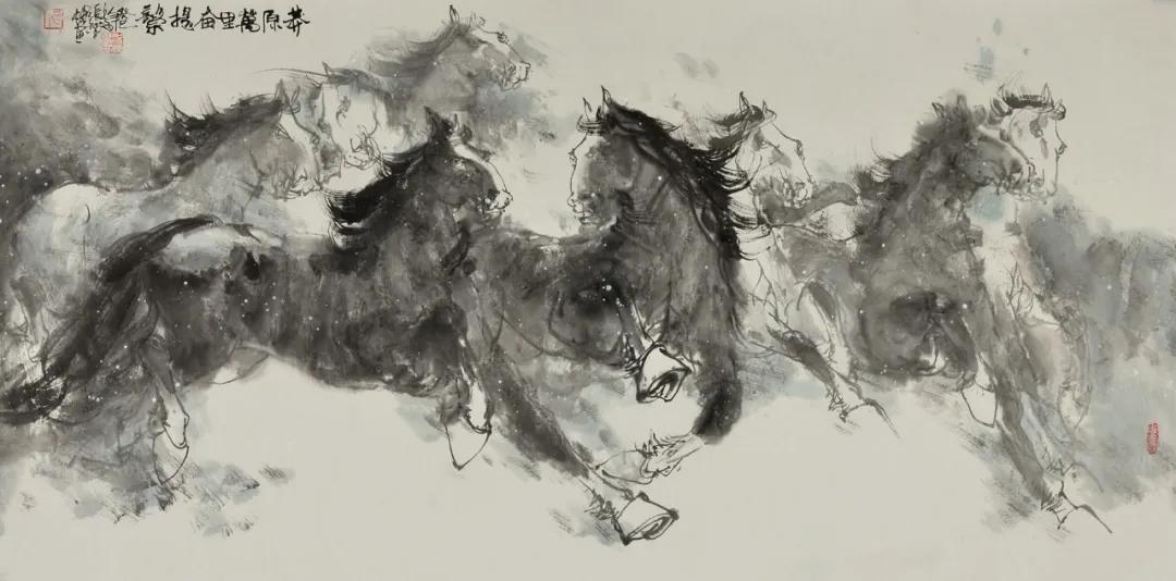 八骏雄风字画,名家精品国画八骏图