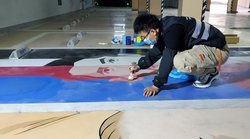 地下车位墙绘,哈尔滨车位涂鸦墙绘