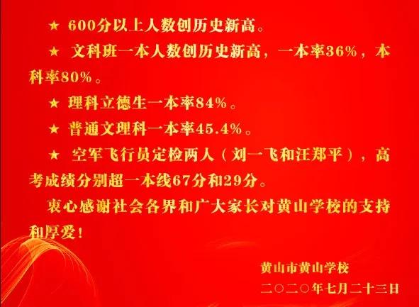 黄山市黄山学校高考喜报,2022年黄山市黄山学校高考光荣榜