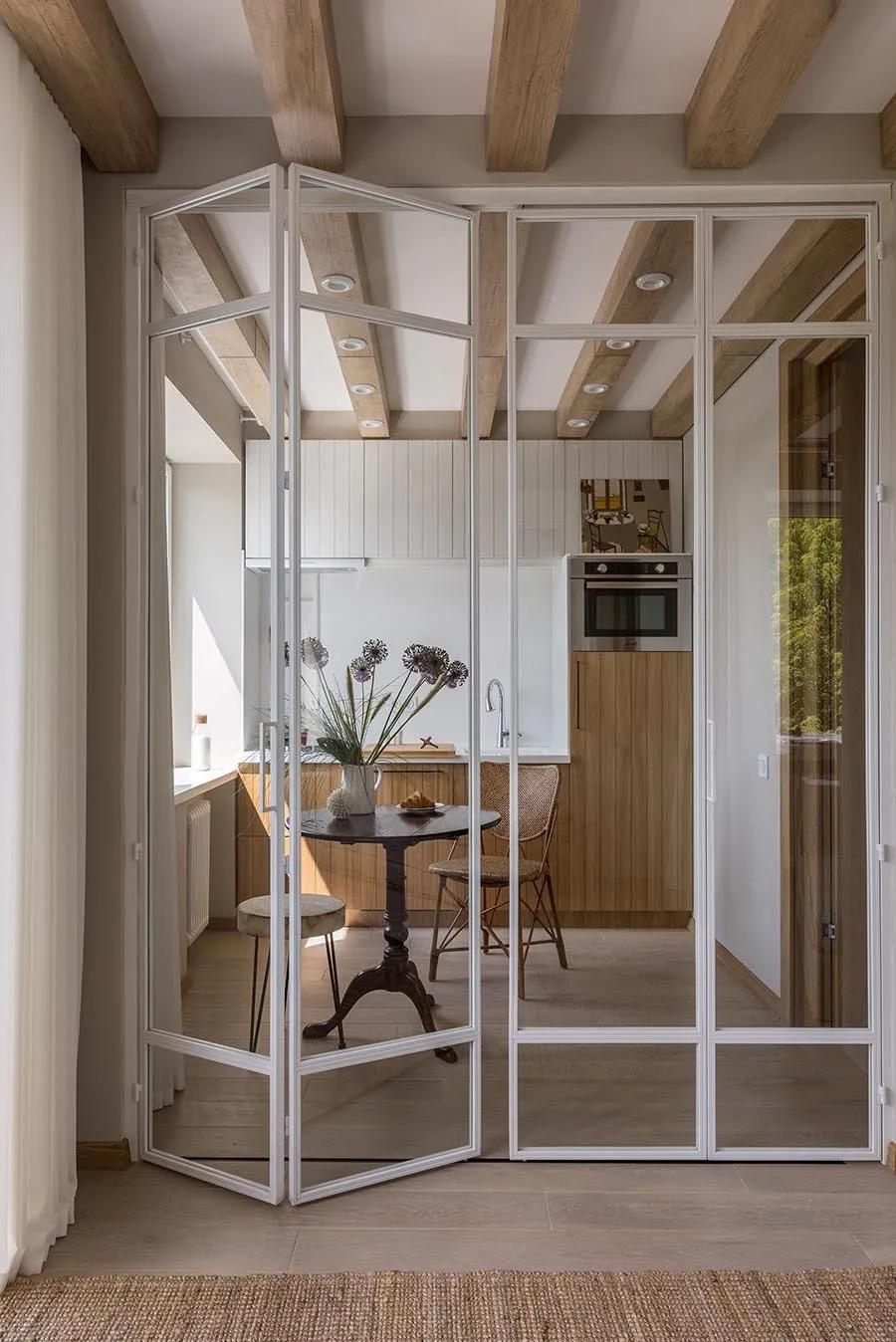 开放式厨房三联动玻璃门,开放式厨房加装玻璃门