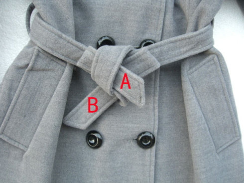 大衣背后蝴蝶结最简单打法慢动作,大衣腰带系法钻石结慢动作教程