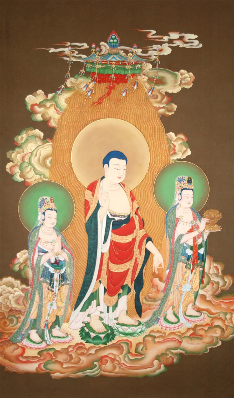 西方三圣是指阿弥陀佛图片,佛教西方三圣阿弥陀佛像