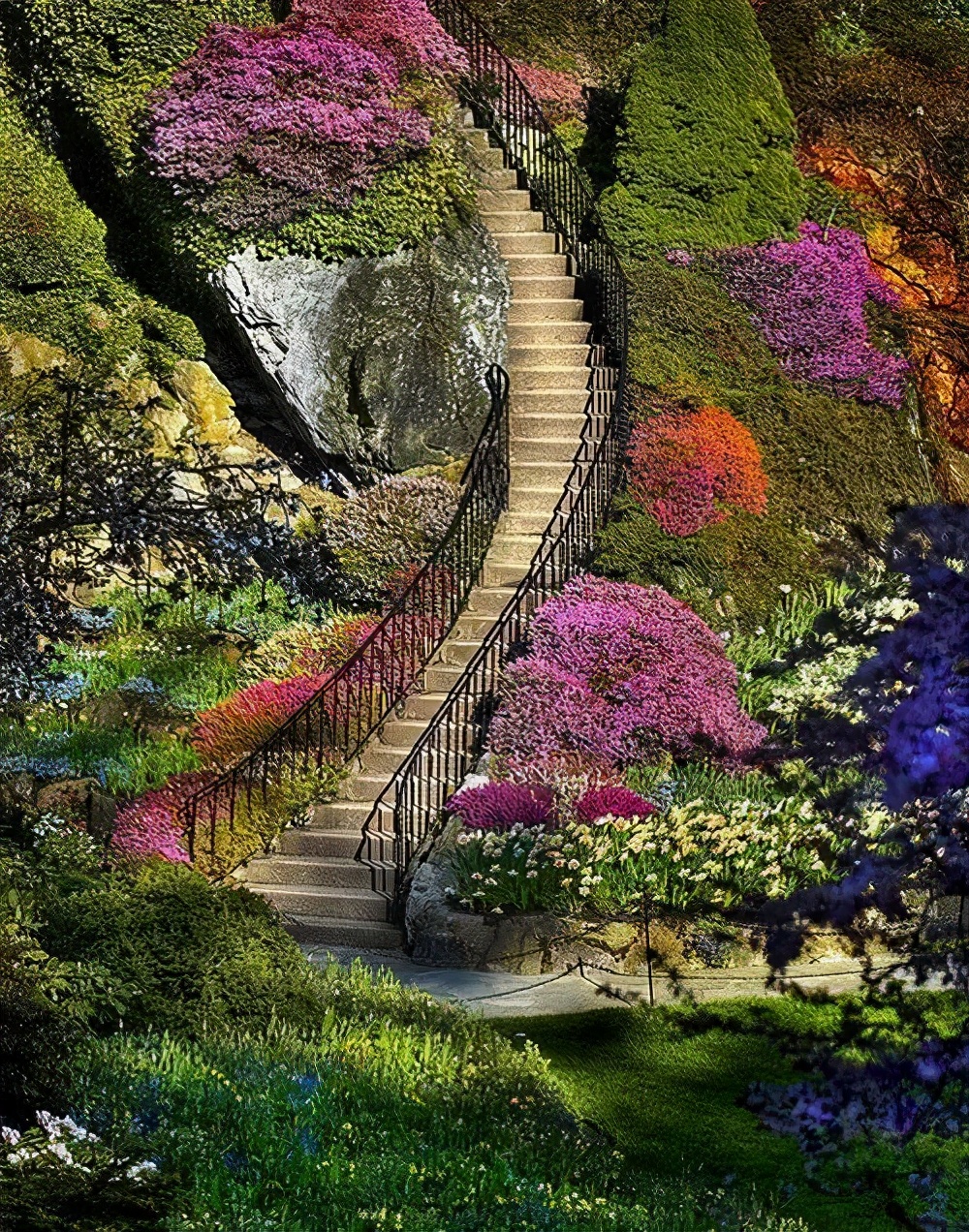 布查德花园的秋冬季,全球最美花园布查特花园