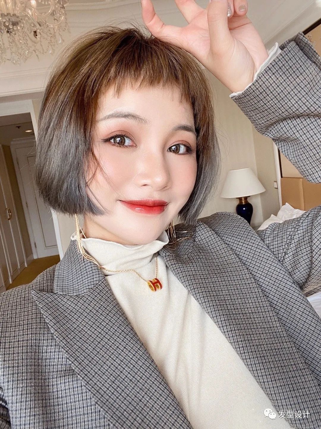 八大网红刘海短发,无刘海短发发型女