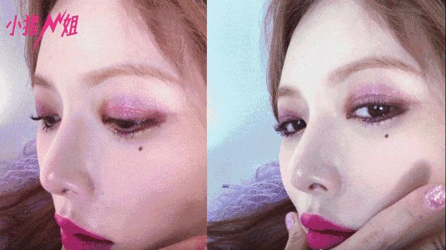 泫雅巅峰时期黑发红唇,泫雅深绿色