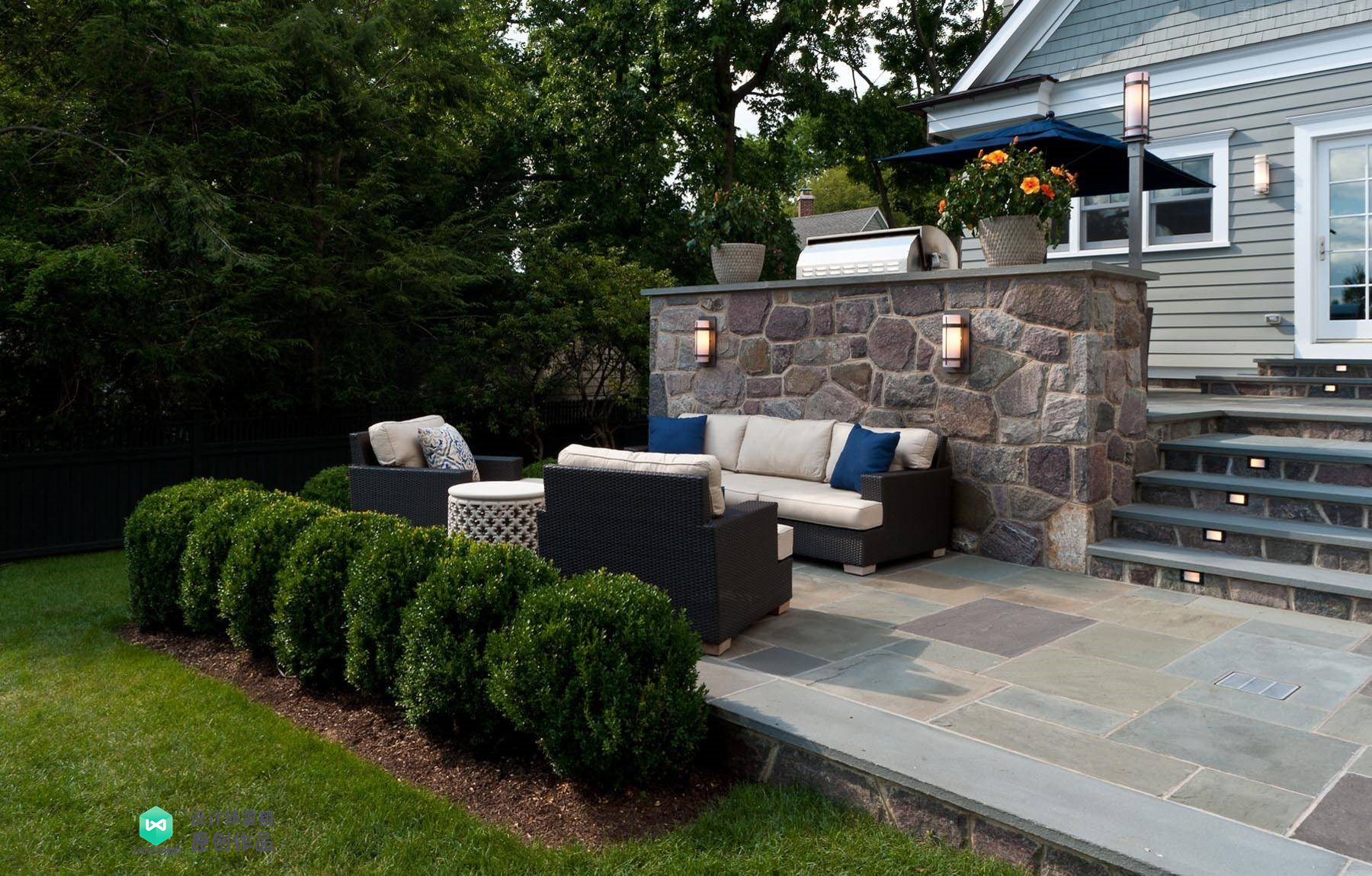 庭院石板如何铺,1.2米庭院路石板铺设效果图