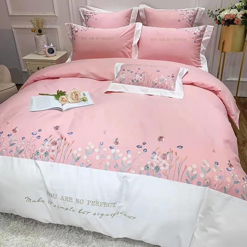 冬季全棉磨毛四件套被套公主风,碎花被套四件套100%全棉公主风