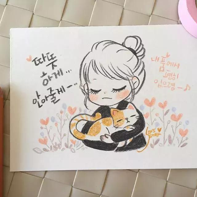 哈士奇的简笔画图片用彩铅画的,儿童彩铅简笔画6-12岁美观小人