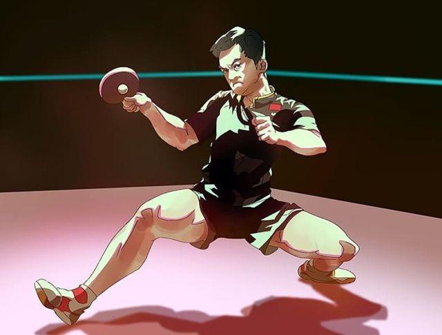 国乒运动员晒照片,国乒漫画图林高远
