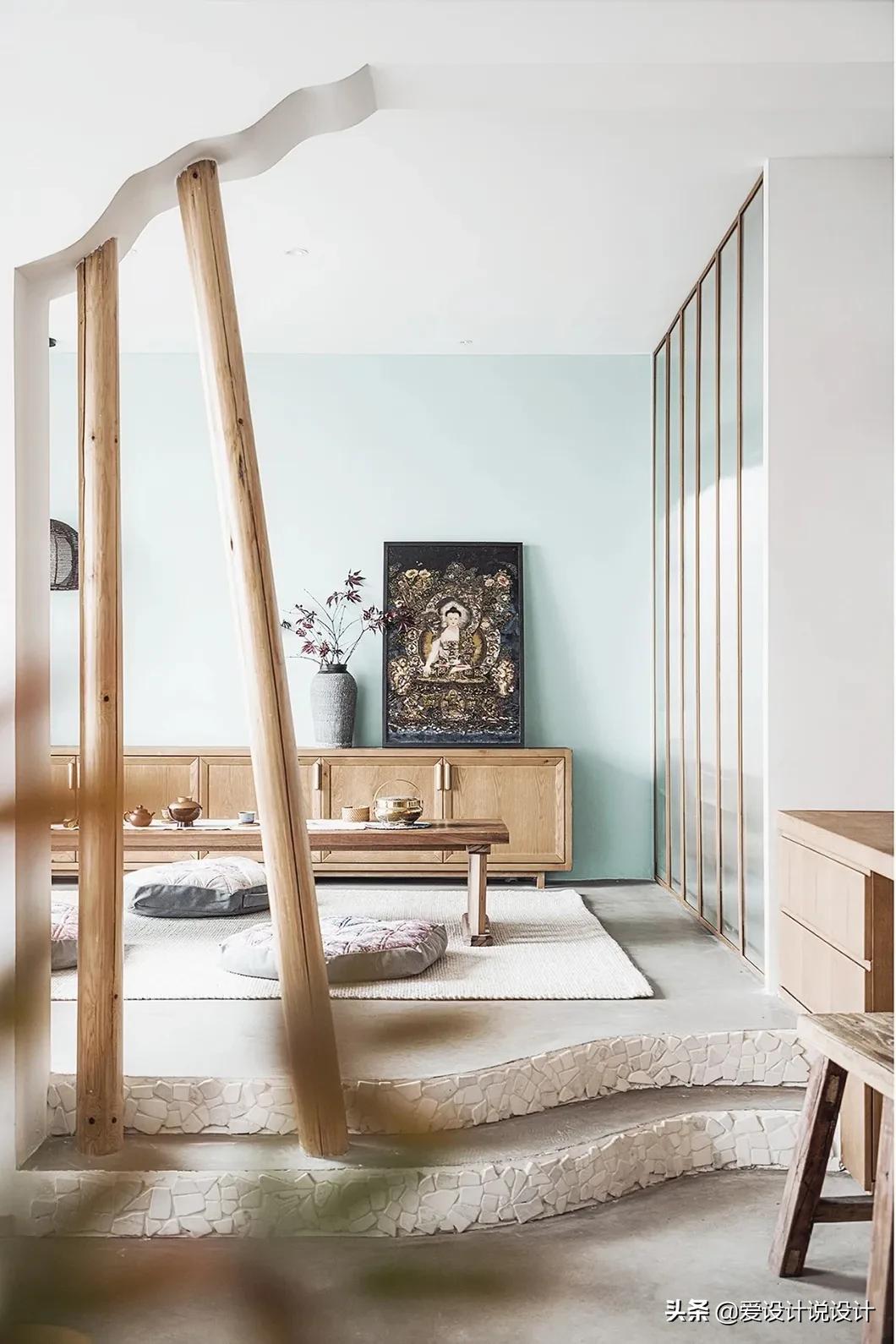 原木是让人清新脱俗的风格,现代简约和原木风混搭