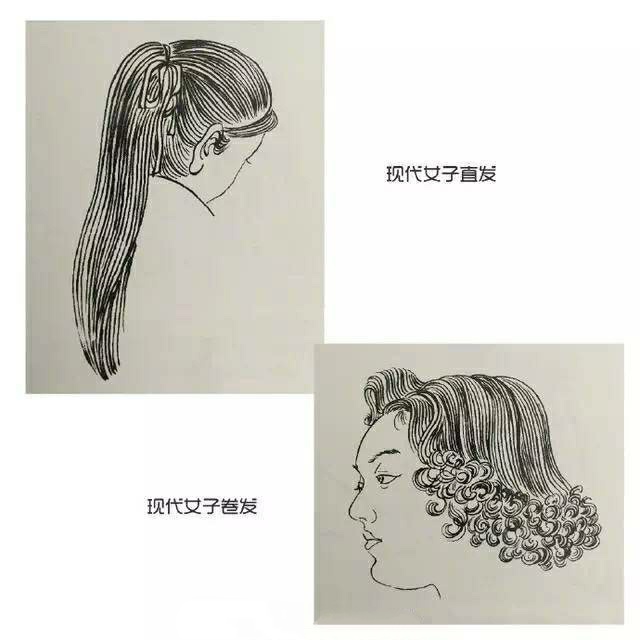 古代人物头发画法教程,古代胡须白描图片