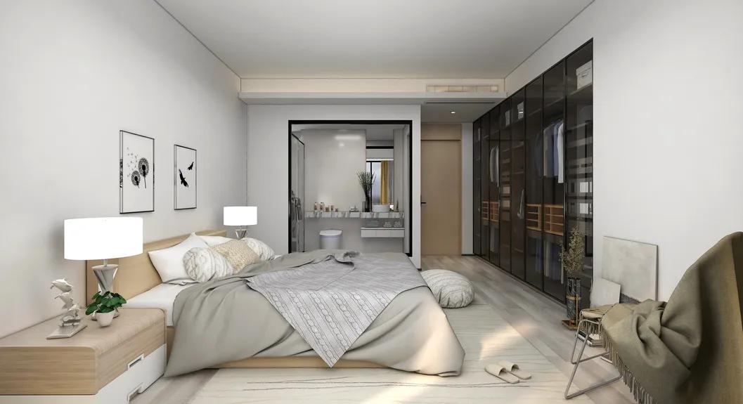 主卧卫生间的门正对着床怎么装修,卫生间门对着床怎样化解图